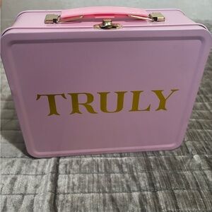 Pink Metal Lunchbox with Gold Lettering